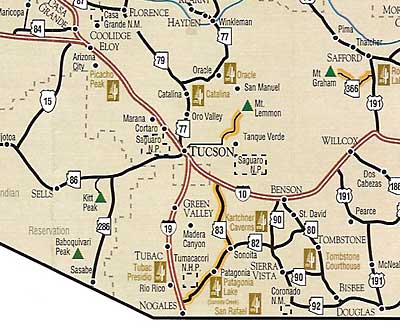 map of arizona rivers. the Sun Tucson Arizona Map