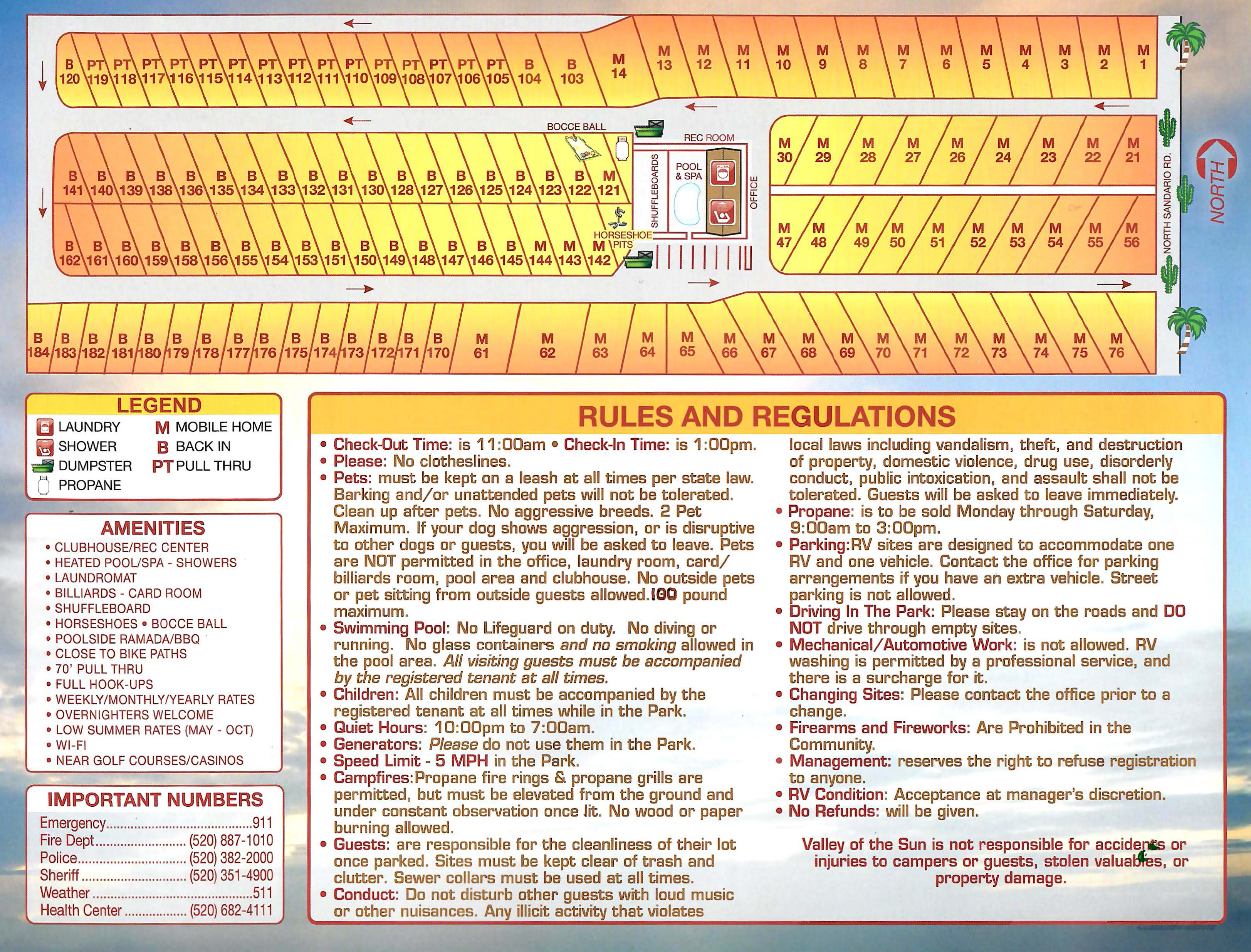 Valley of the Sun Mobile Home & RV Park Map